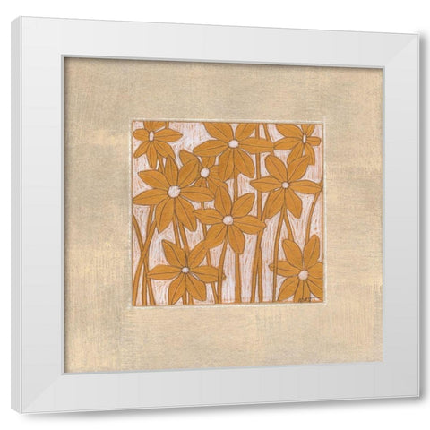 Metallic Petals II White Modern Wood Framed Art Print by Wyatt Jr., Norman