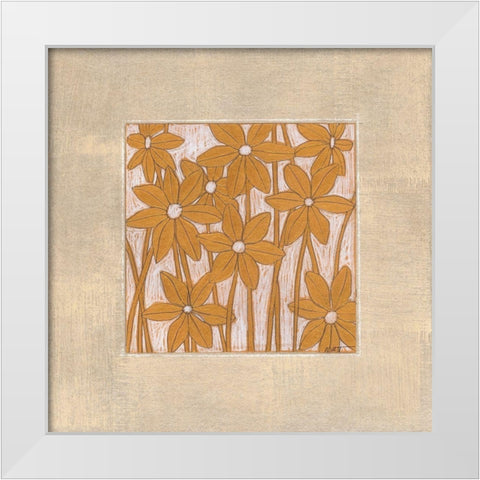 Metallic Petals II White Modern Wood Framed Art Print by Wyatt Jr., Norman