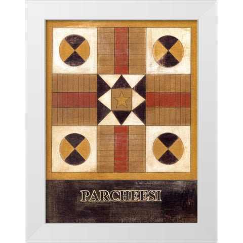 Parcheesi White Modern Wood Framed Art Print by Wyatt Jr., Norman