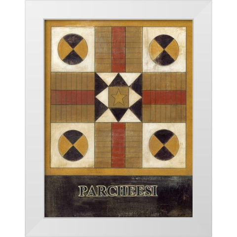 Parcheesi White Modern Wood Framed Art Print by Wyatt Jr., Norman