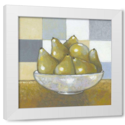 Green Pears White Modern Wood Framed Art Print by Wyatt Jr., Norman