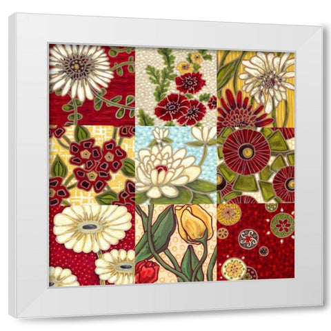 Woodblock Menagerie I White Modern Wood Framed Art Print by Deans, Karen