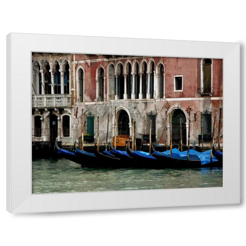 Venice Gondolas II White Modern Wood Framed Art Print by Perry, Rachel