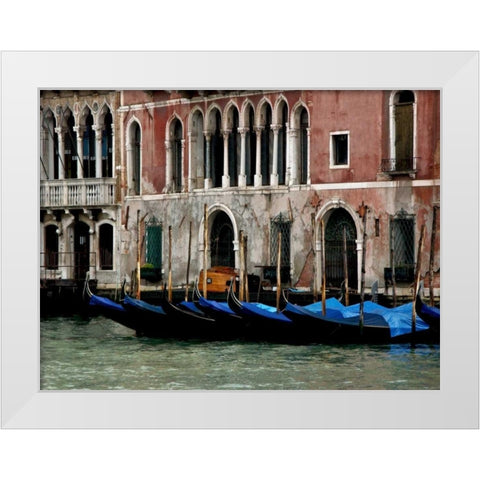 Venice Gondolas II White Modern Wood Framed Art Print by Perry, Rachel