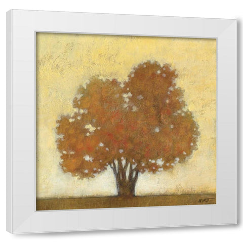 Autumn Morning White Modern Wood Framed Art Print by Wyatt Jr., Norman