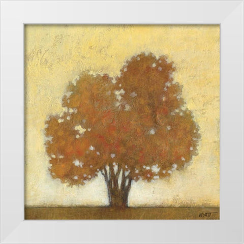 Autumn Morning White Modern Wood Framed Art Print by Wyatt Jr., Norman