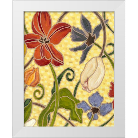 Sunny Garden I White Modern Wood Framed Art Print by Deans, Karen