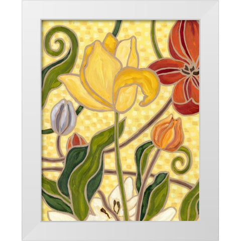 Sunny Garden II White Modern Wood Framed Art Print by Deans, Karen