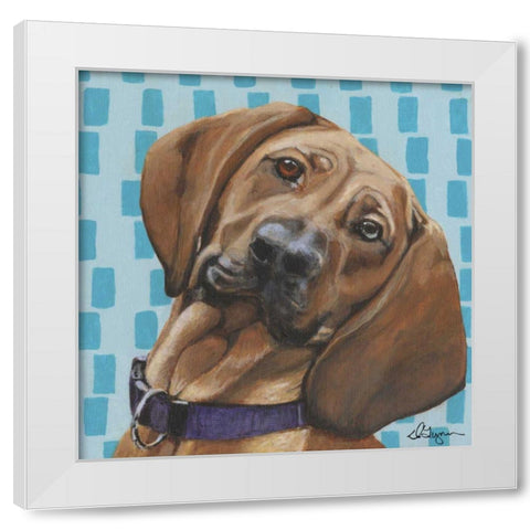 Dlynns Dogs - Dali White Modern Wood Framed Art Print by Roll, Dlynn