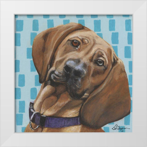 Dlynns Dogs - Dali White Modern Wood Framed Art Print by Roll, Dlynn