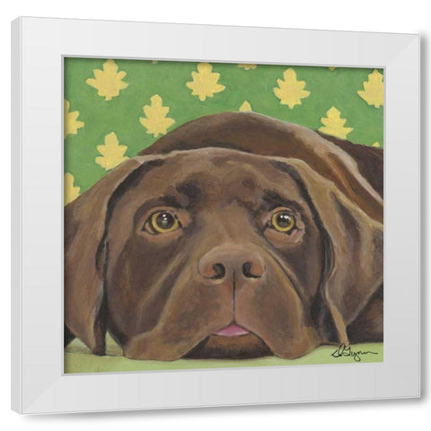 Dlynns Dogs - Casey White Modern Wood Framed Art Print by Roll, Dlynn
