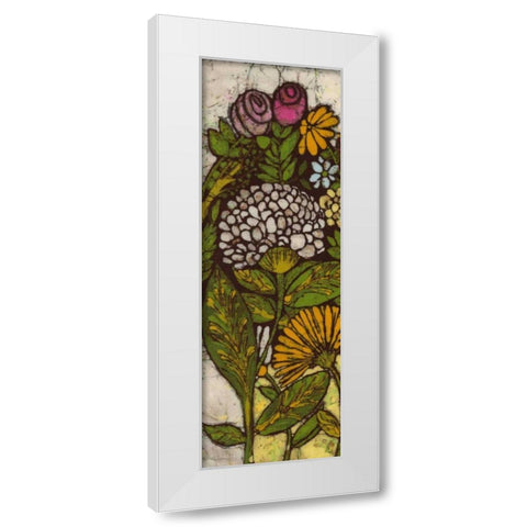 Batik Flower Panel I White Modern Wood Framed Art Print by Davis, Andrea