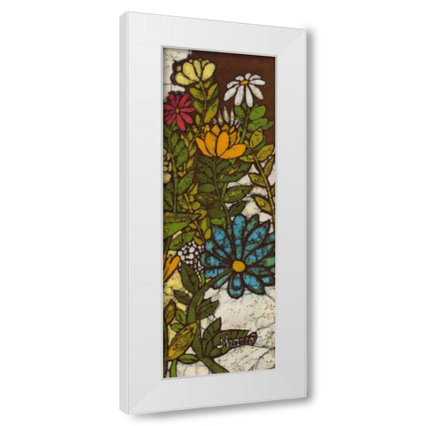 Batik Flower Panel II White Modern Wood Framed Art Print by Davis, Andrea