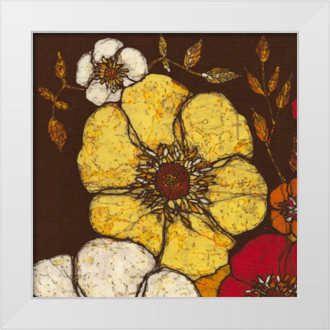 Fire Bloom I White Modern Wood Framed Art Print by Davis, Andrea