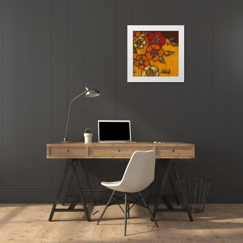 Fire Bloom III White Modern Wood Framed Art Print by Davis, Andrea