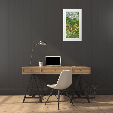 Green Landscape I White Modern Wood Framed Art Print by Davis, Andrea