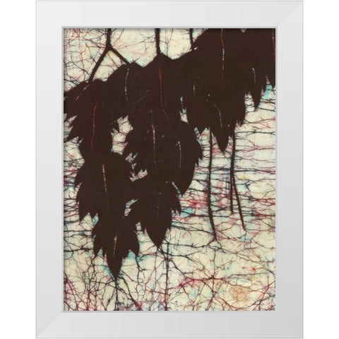 Batik Hanging Leaves I White Modern Wood Framed Art Print by Davis, Andrea