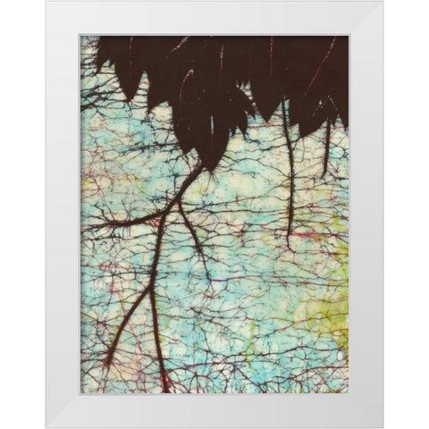 Batik Hanging Leaves II White Modern Wood Framed Art Print by Davis, Andrea