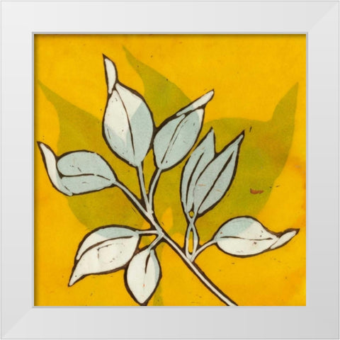 Gold Batik Botanical I White Modern Wood Framed Art Print by Davis, Andrea