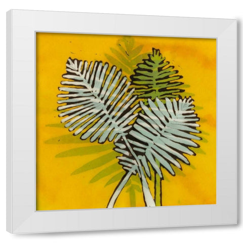 Gold Batik Botanical III White Modern Wood Framed Art Print by Davis, Andrea