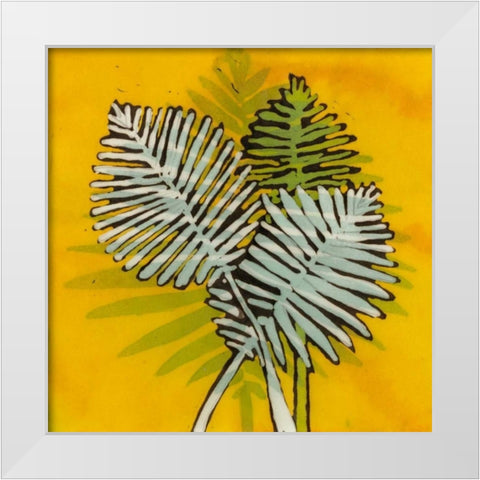 Gold Batik Botanical III White Modern Wood Framed Art Print by Davis, Andrea