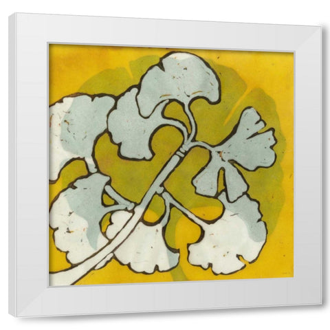 Gold Batik Botanical IV White Modern Wood Framed Art Print by Davis, Andrea