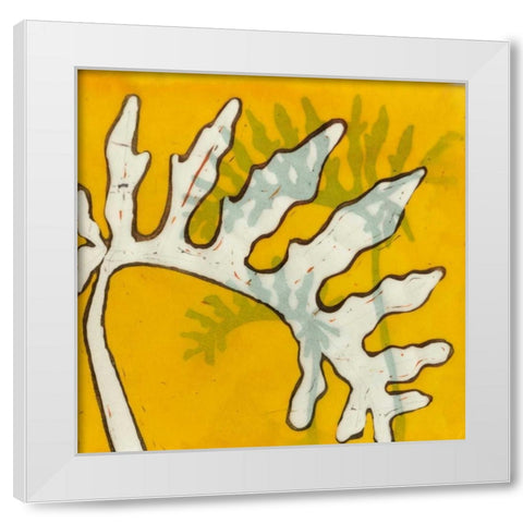 Gold Batik Botanical VI White Modern Wood Framed Art Print by Davis, Andrea