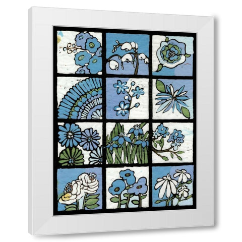 Asure Botanical I 12-Patch White Modern Wood Framed Art Print by Davis, Andrea