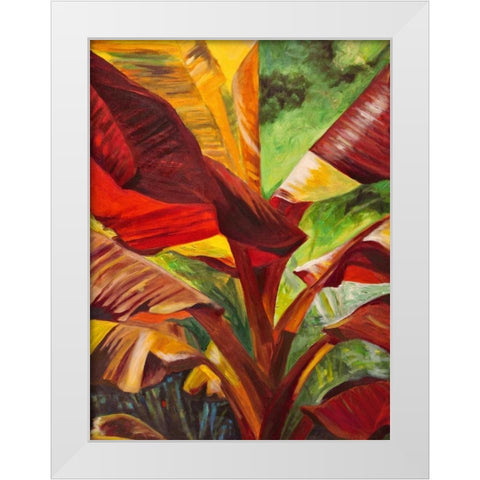 Banana Duo I White Modern Wood Framed Art Print by Wilkins, Suzanne