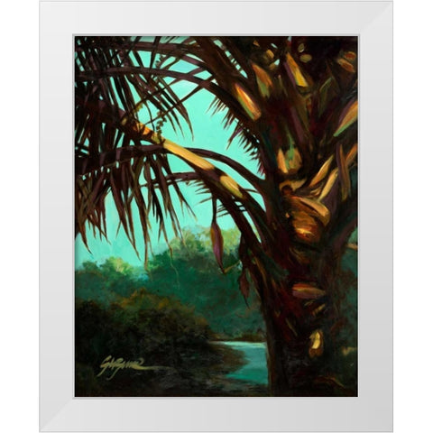 Dark Palm White Modern Wood Framed Art Print by Wilkins, Suzanne