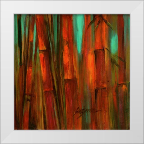 Sunset Bamboo II White Modern Wood Framed Art Print by Wilkins, Suzanne