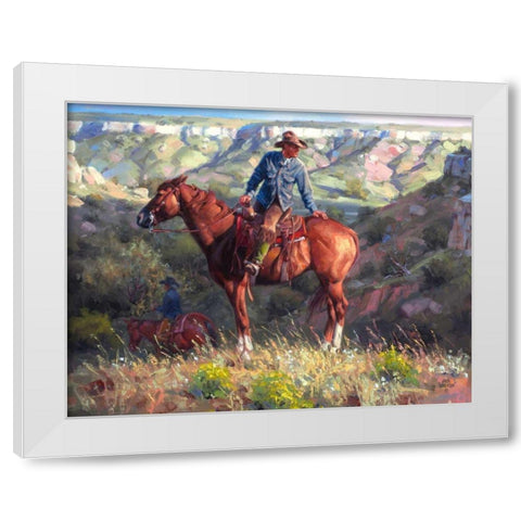 The Search White Modern Wood Framed Art Print by Sorenson, Jack