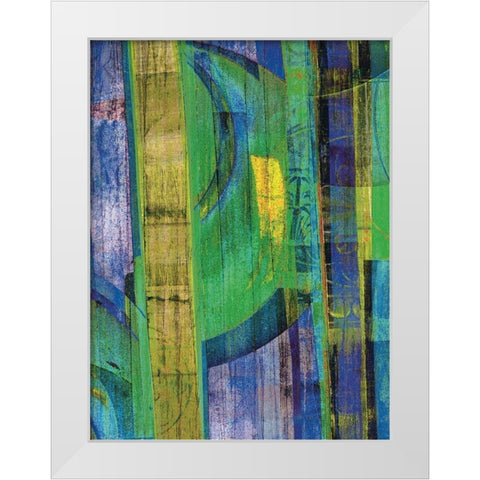 Blue on Blue II White Modern Wood Framed Art Print by Mountain, Ricki