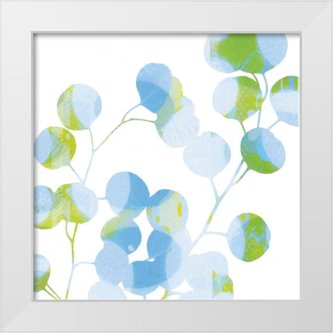 Blue Plums II White Modern Wood Framed Art Print by Mountain, Ricki