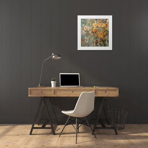 Amber Poppy Field I White Modern Wood Framed Art Print by OToole, Tim