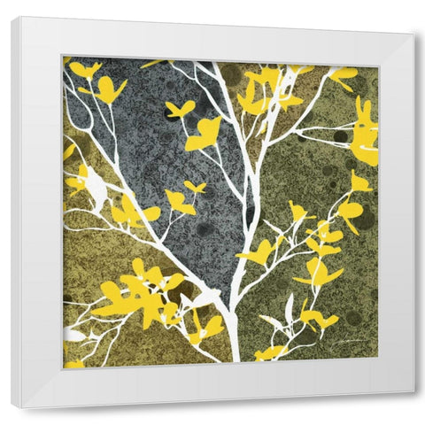 Moon Flowers I White Modern Wood Framed Art Print by Burghardt, James