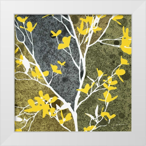 Moon Flowers I White Modern Wood Framed Art Print by Burghardt, James