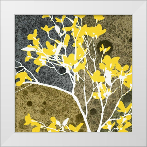 Moon Flowers III White Modern Wood Framed Art Print by Burghardt, James