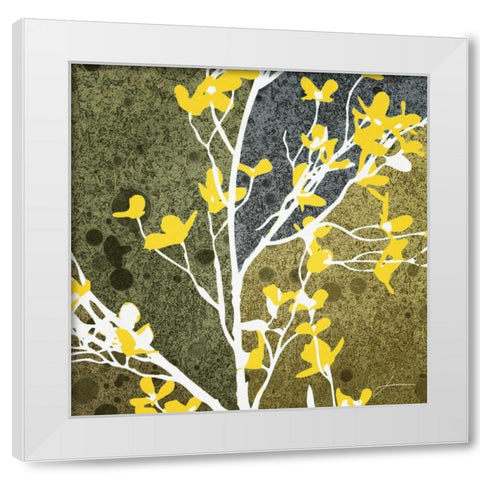 Moon Flowers IV White Modern Wood Framed Art Print by Burghardt, James