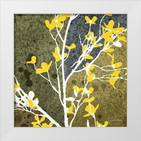 Moon Flowers IV White Modern Wood Framed Art Print by Burghardt, James