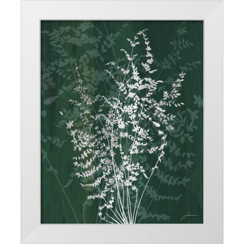 Jewel Ferns II White Modern Wood Framed Art Print by Burghardt, James