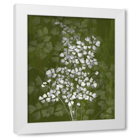Jewel Ferns III White Modern Wood Framed Art Print by Burghardt, James