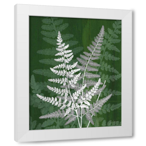 Jewel Ferns IV White Modern Wood Framed Art Print by Burghardt, James