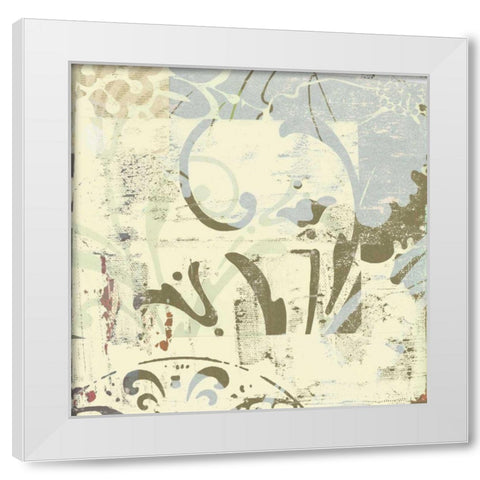 Floral Swhirls I White Modern Wood Framed Art Print by Mountain, Ricki