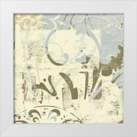 Floral Swhirls I White Modern Wood Framed Art Print by Mountain, Ricki