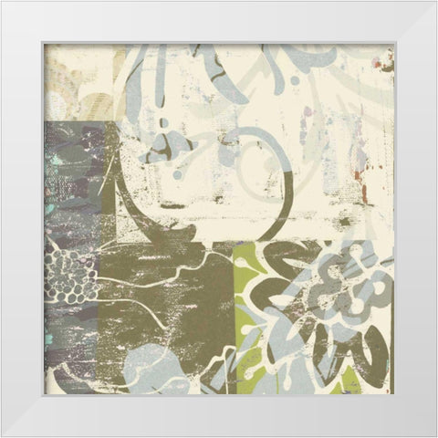 Floral Swhirls II White Modern Wood Framed Art Print by Mountain, Ricki