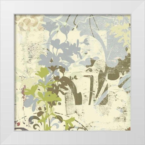 Floral Swhirls III White Modern Wood Framed Art Print by Mountain, Ricki