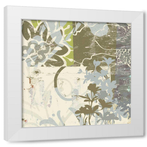 Floral Swhirls IV White Modern Wood Framed Art Print by Mountain, Ricki