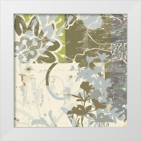 Floral Swhirls IV White Modern Wood Framed Art Print by Mountain, Ricki