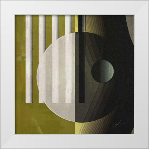 Quartet Tiles III White Modern Wood Framed Art Print by Burghardt, James
